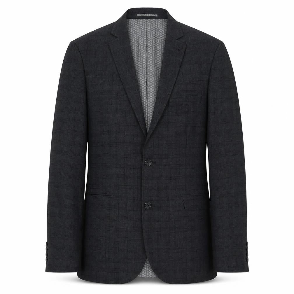 Next Men's Grey Check Blazer, Size 40R, Elegant Style