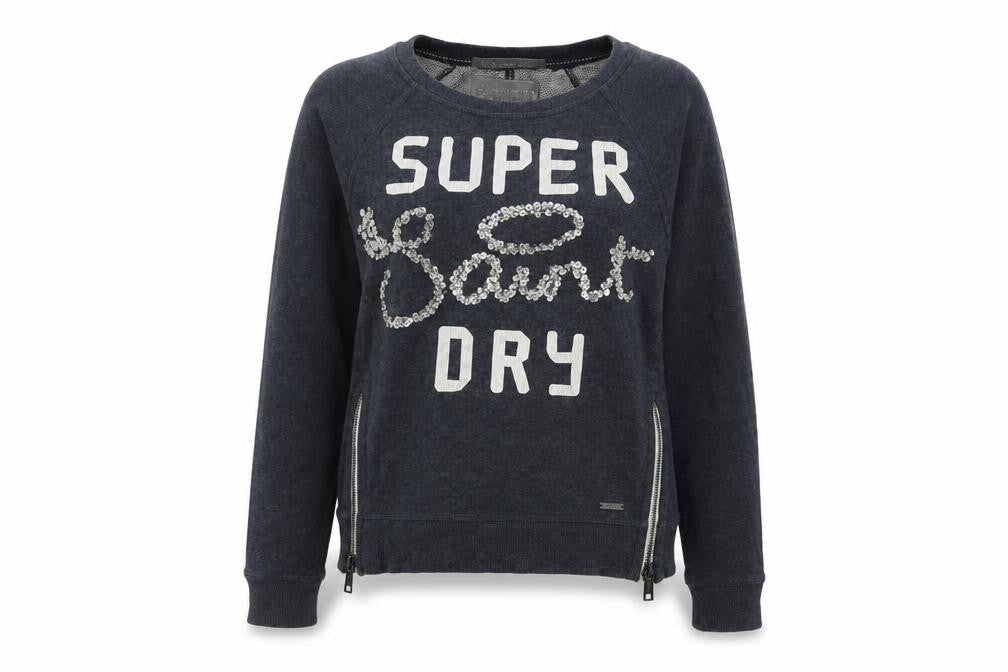 Superdry Women's Black Sequin Pullover Sweatshirt S