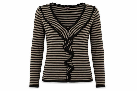 Phase Eight Women's Black Striped Cardigan Size 10