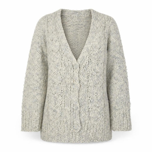 Oasis Women's Ivory Knit Cardigan Size M V-Neck Buttoned