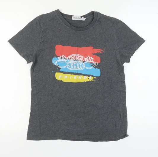 Friends Women's Grey T-Shirt Short Sleeve Casual S