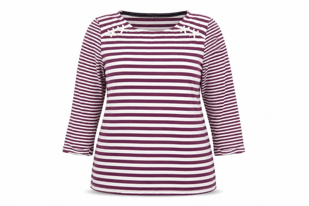 Bonmarché Women's Purple Striped Long Sleeve Top