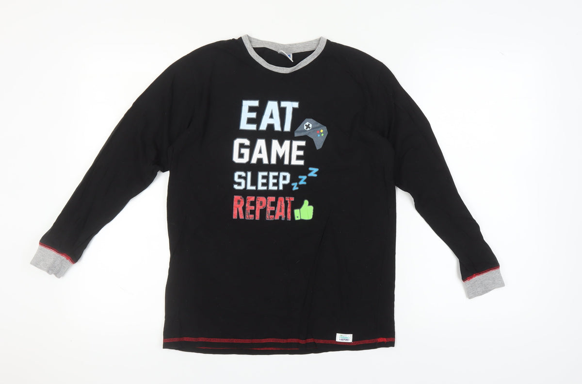 The Pyjama Factory Boys Black Gamer Pyjama Top 15-16 Years