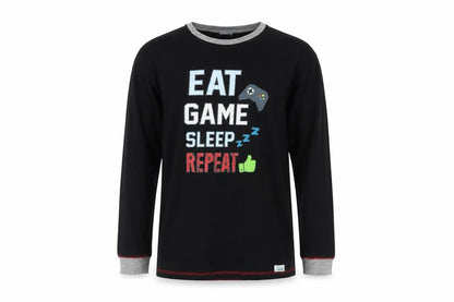 The Pyjama Factory Boys Black Gamer Pyjama Top 15-16 Years
