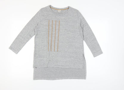 Zara Womens Grey Long Sleeve Jersey Top Size 10