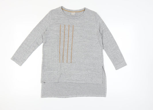 Zara Womens Grey Long Sleeve Jersey Top Size 10