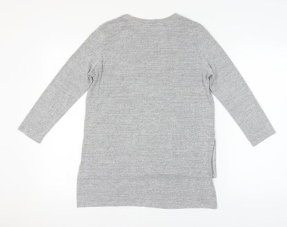Zara Womens Grey Long Sleeve Jersey Top Size 10