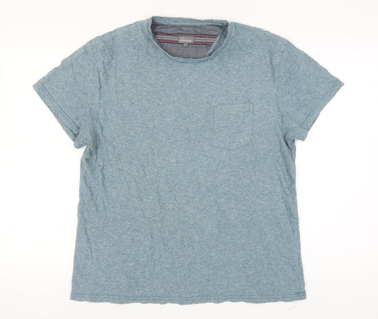 Linea Men's Blue Crew Neck T-Shirt, Size L