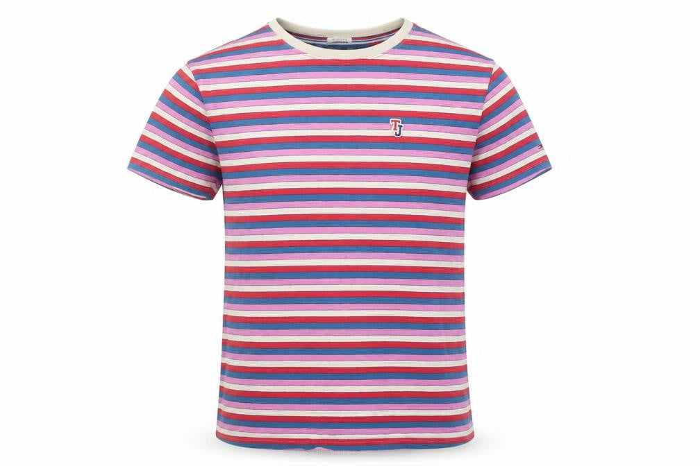 Tommy Jeans Men's Multicoloured Striped T-Shirt M