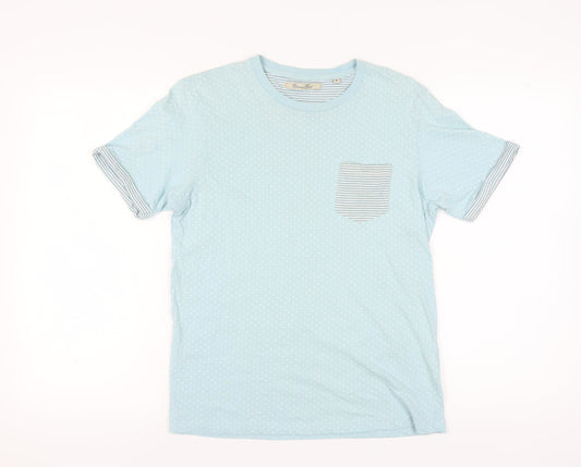 Brave Soul Men's Blue Polka Dot Medium T-Shirt