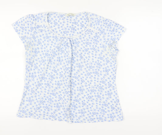 RJR John Rocha Women's Blue Floral T-Shirt, Size 14