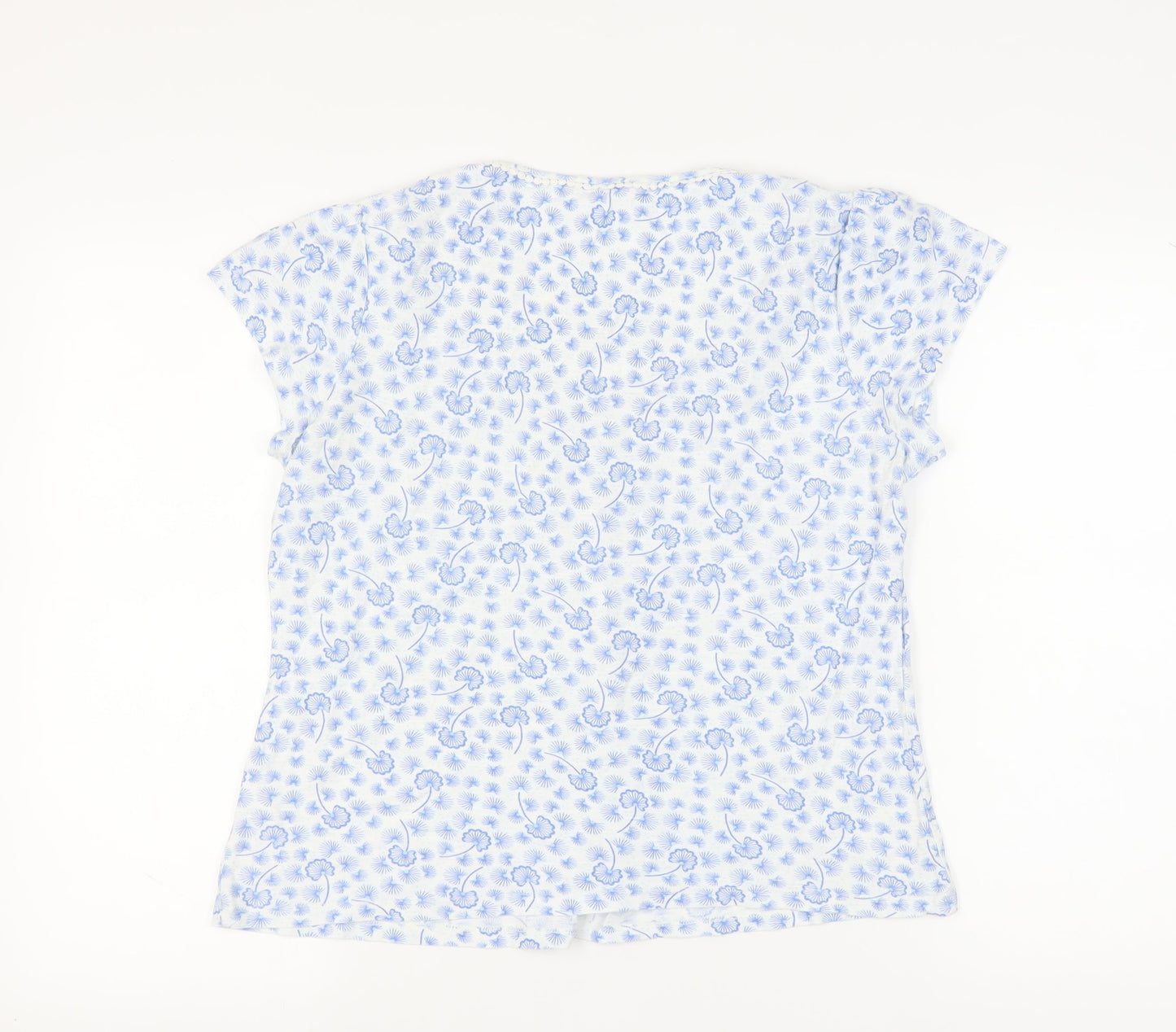 RJR John Rocha Women's Blue Floral T-Shirt, Size 14