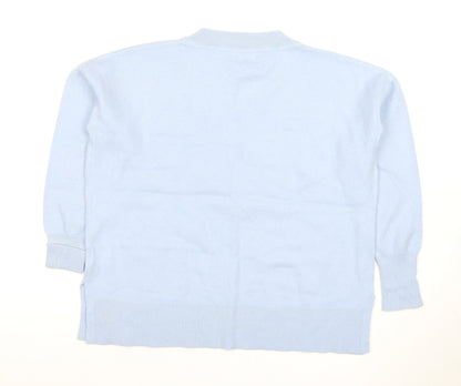Back view of Pure Collection Women's Blue Sequin Star jumper -, size 12