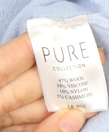 Brand and care label for Pure Collection Women's Blue Sequin Star jumper -, size 12