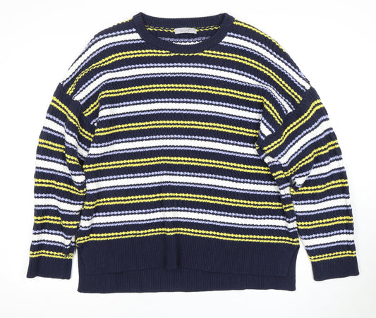 Marks and Spencer Women's XL Blue Striped Pullover Jumper
