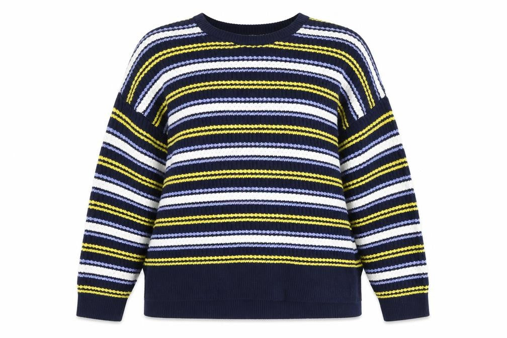 Marks & Spencer Women's XL Blue Striped Pullover Jumper