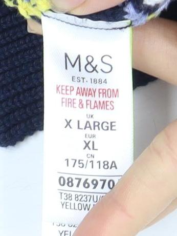 Marks and Spencer Women's XL Blue Striped Pullover Jumper