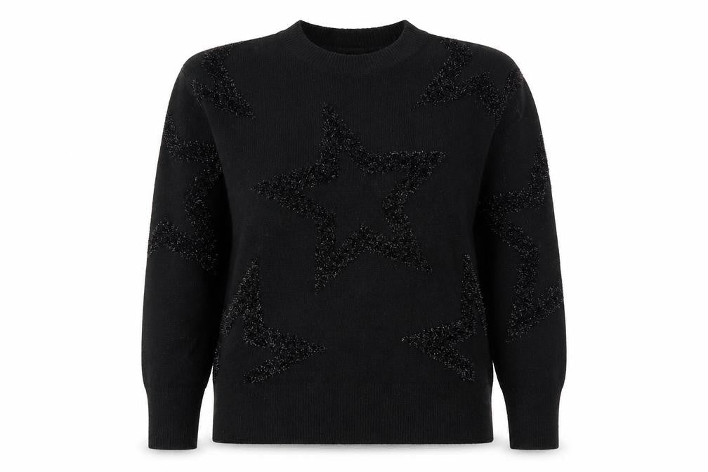 Next Women's Black Star Crew Neck Pullover Jumper S