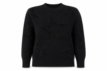 Next Women's Black Star Crew Neck Pullover Jumper S