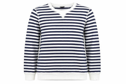 H&M Womens Blue Striped Pullover Sweatshirt Size 12