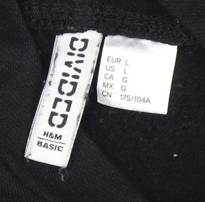 H&M Women's Black Pullover Hoodie, Size 12