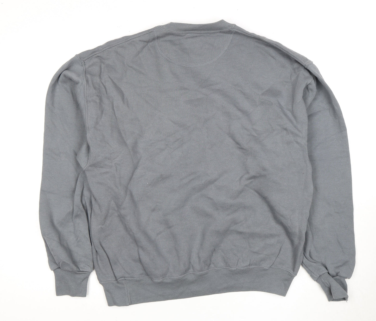 Jerzees Men's Grey Crew Neck Pullover Sweatshirt L