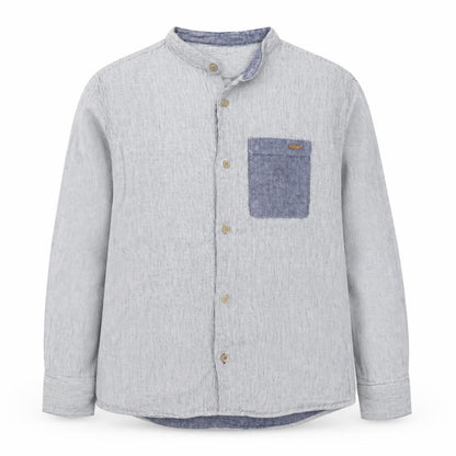 Zara Kids Boys Grey Striped Button-Up Shirt 9 Years