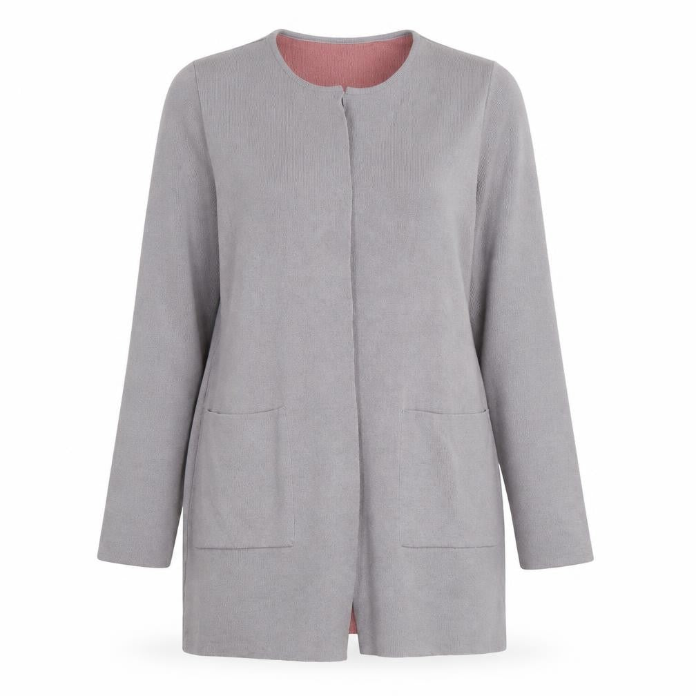 Afibel Women's Grey Cardigan Size 14 with Pockets