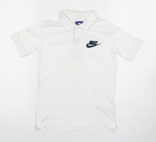 Nike Boys White Polo Shirt - Size 8-9 Years