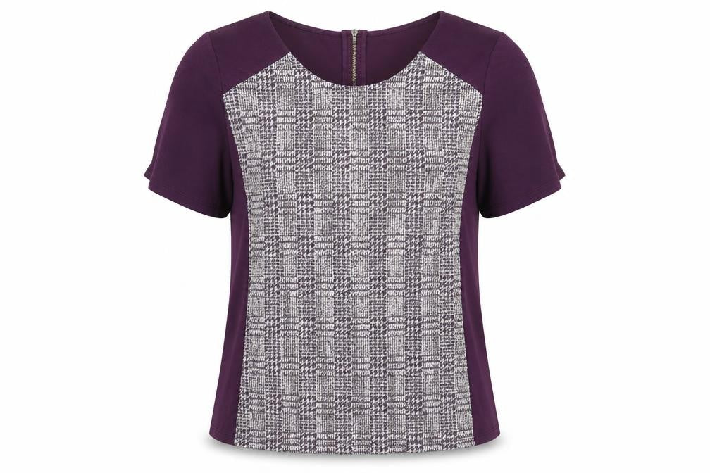 Next Women's Purple Check T-Shirt - Size 18