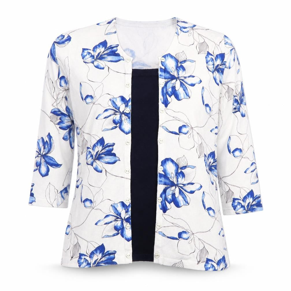 Just Elegance Women's Multicoloured Floral Button-Up M