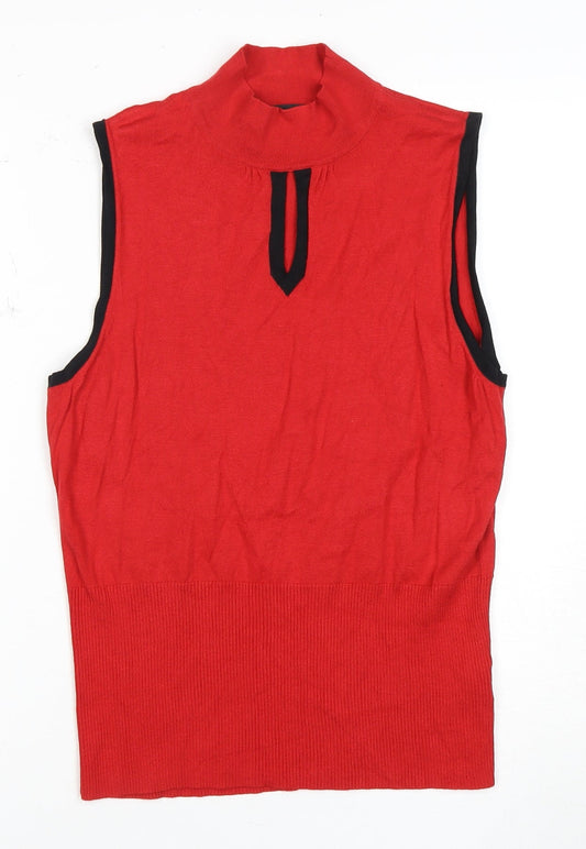 Next Women's Red Sleeveless Mock Neck Top Size 18