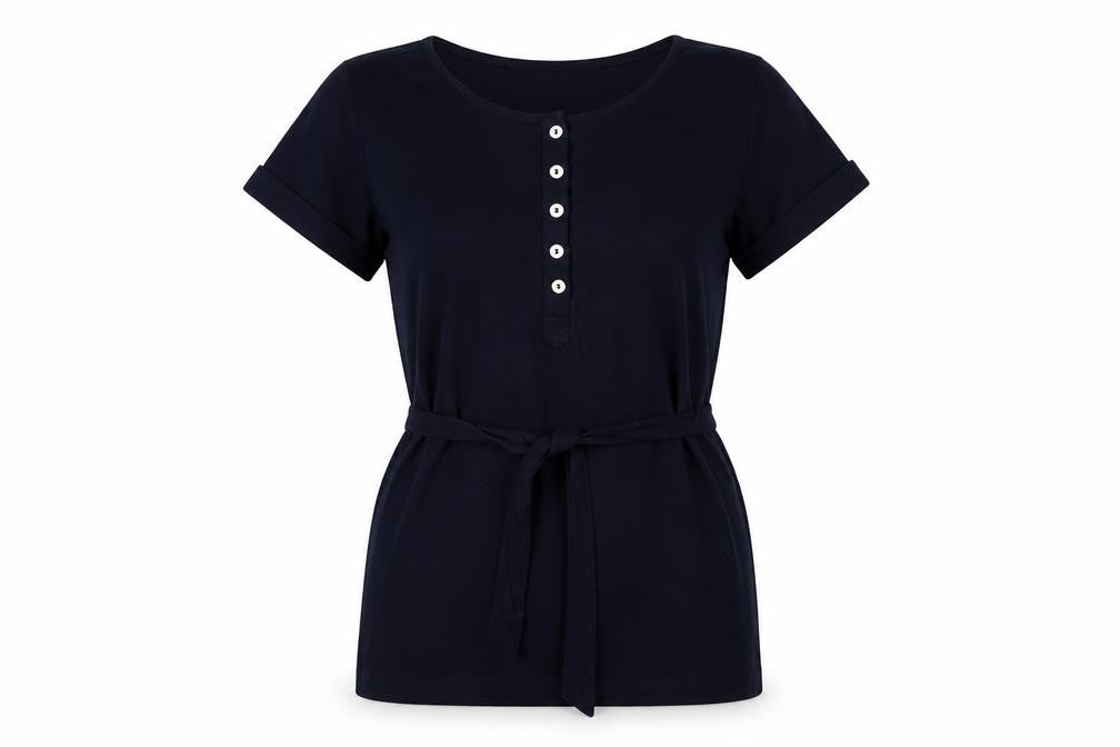 Marks & Spencer Women's Black Belted T-Shirt UK 14