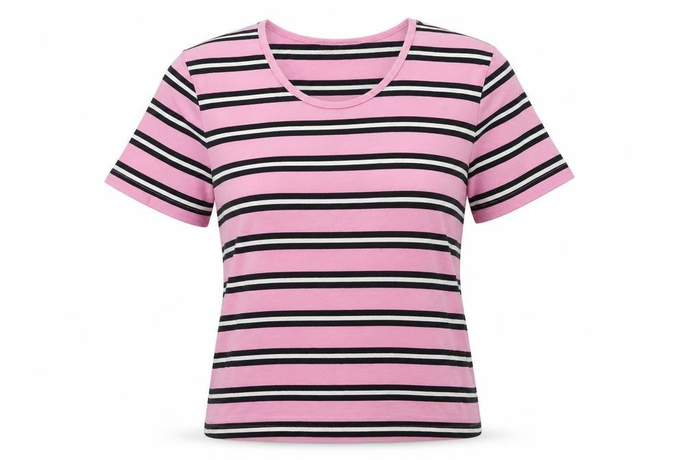 Gerry Weber Women's Pink Striped T-Shirt Size 8