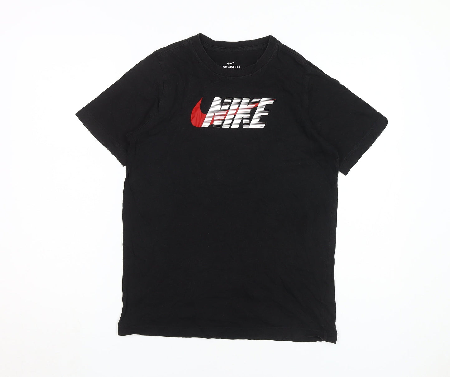 Nike Kids Black Logo T-Shirt XL Cotton Graphic Print