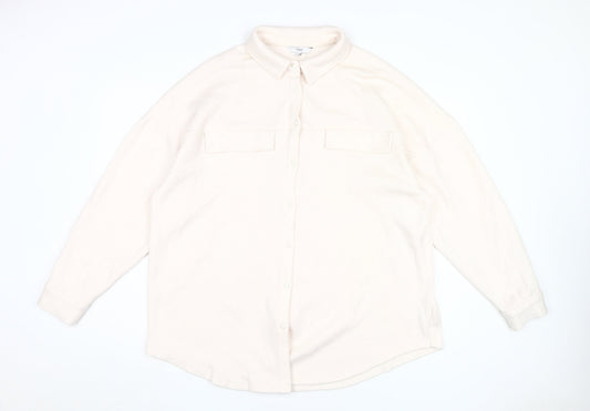 Next Women's Ivory Button-Up Shirt XL Collared Top
