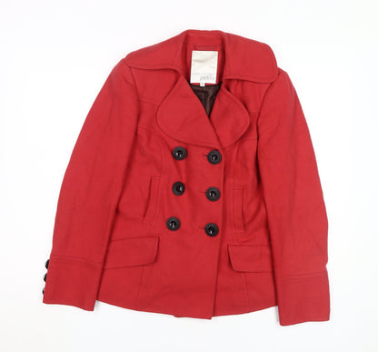 RJR.John Rocha Red Petite Pea Coat Women's Size 10