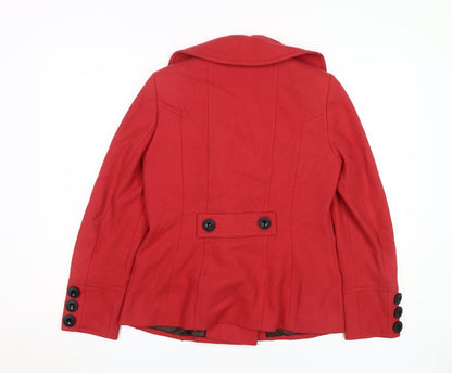 RJR.John Rocha Red Petite Pea Coat Women's Size 10