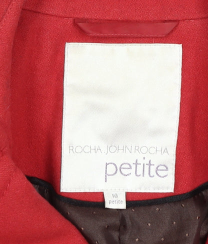 RJR.John Rocha Red Petite Pea Coat Women's Size 10