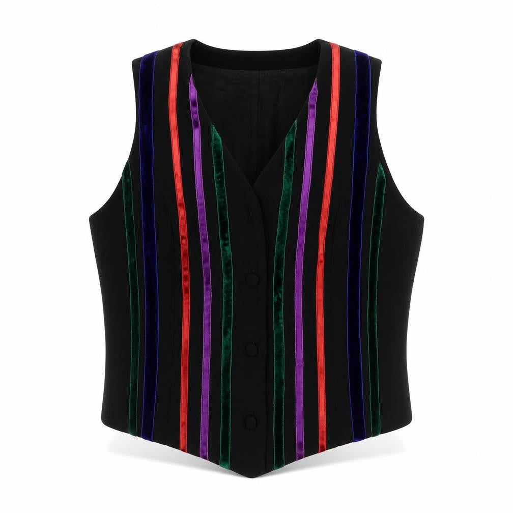Next Women's Black Striped Waistcoat UK 14