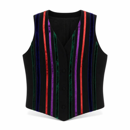 Next Women's Black Striped Waistcoat UK 14