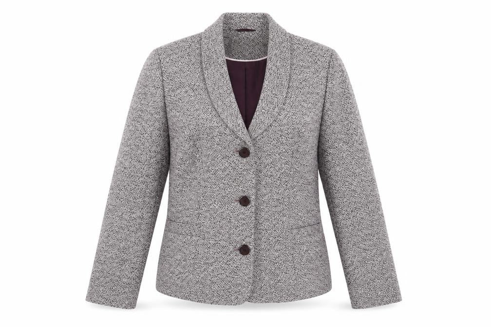 Eastex Women's Grey Herringbone Blazer, Size 14