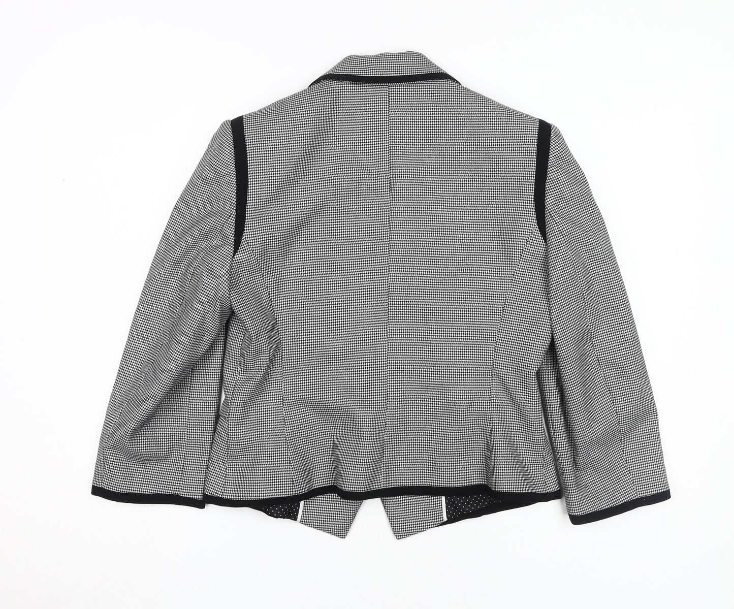Marks & Spencer Women's Black Houndstooth Blazer, Size 12