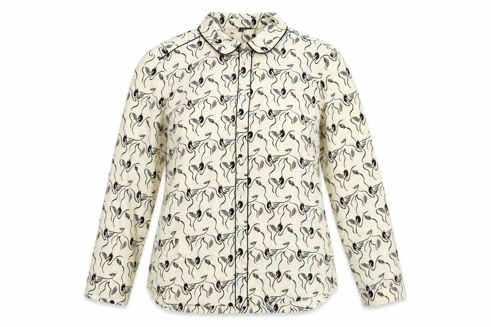 Next Women's Ivory Animal Print Button-Up Shirt
