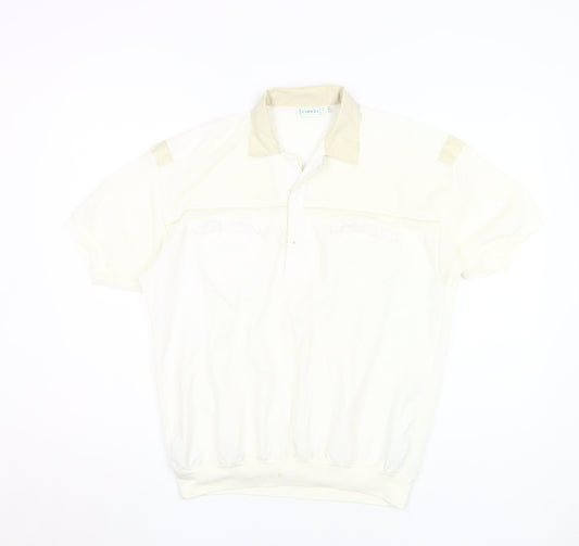 Canda Men's Ivory Short Sleeve Casual Shirt 42 in
