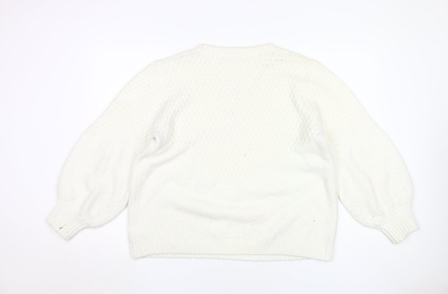 Damart Women's White V-Neck Jumper XL