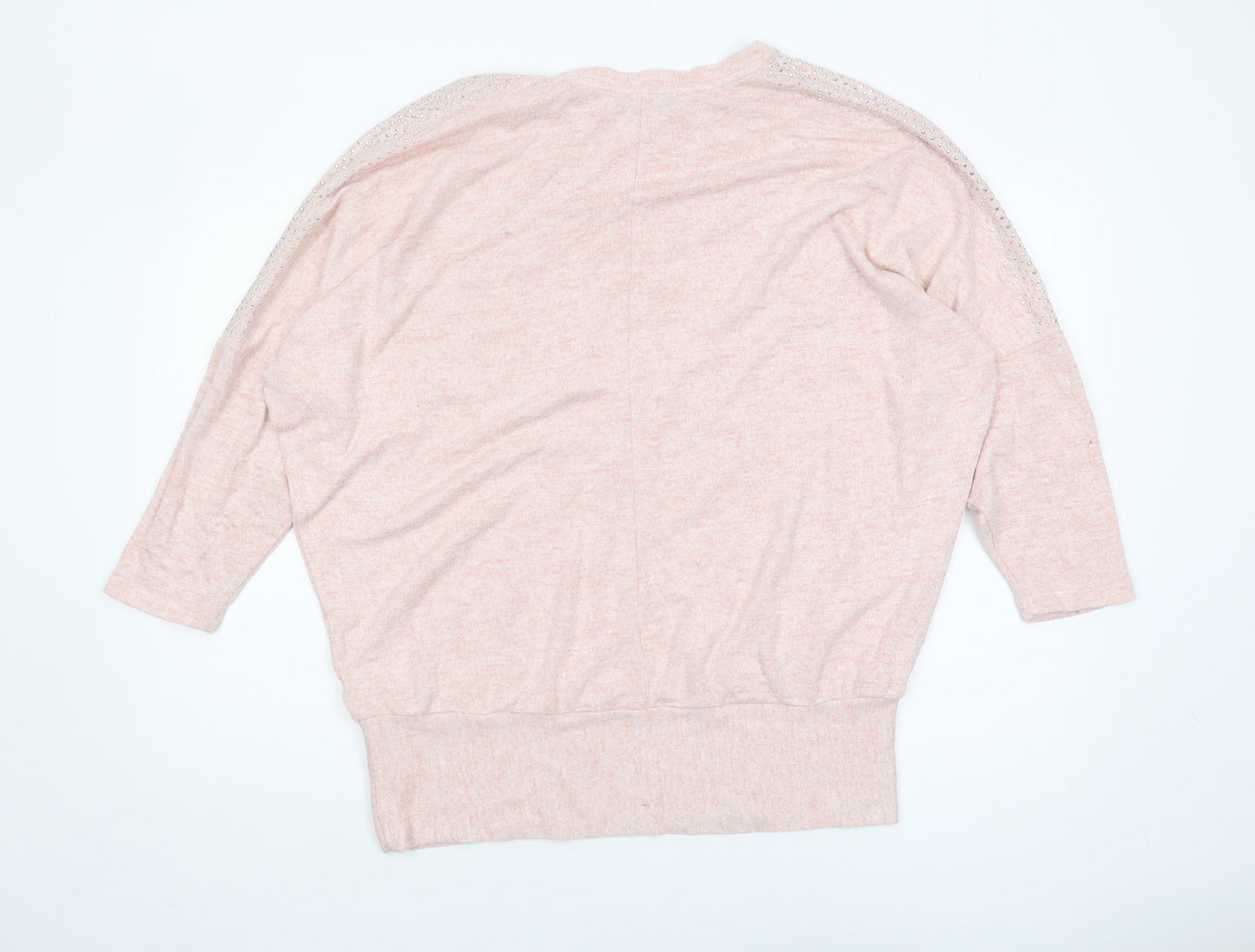 Wallis Women's Pink Jumper L 3/4 Sleeve Casual