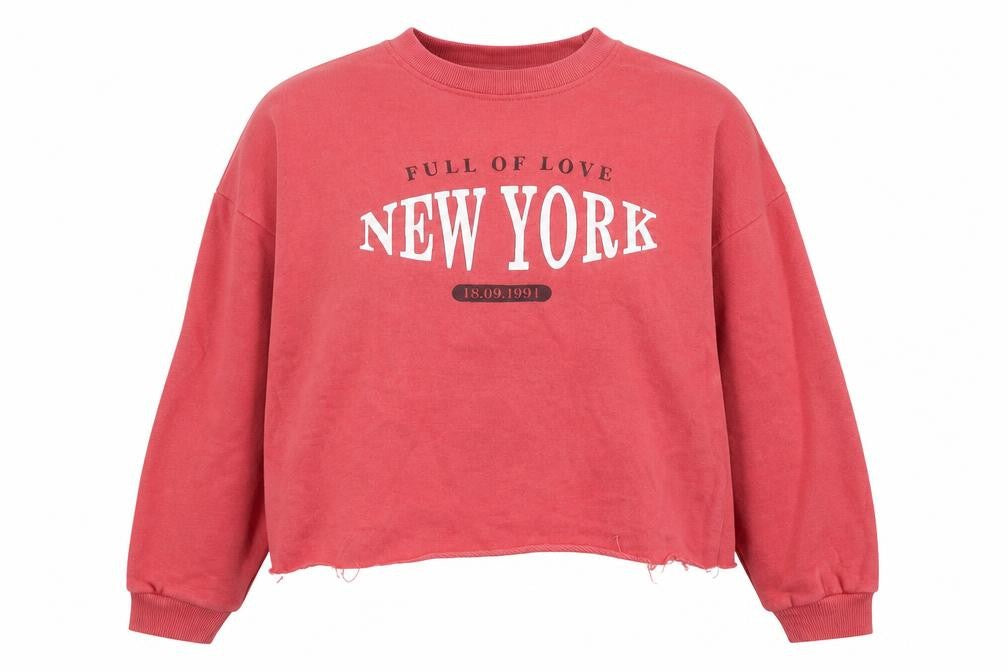 Pull&Bear Women's Red Graphic Logo Sweatshirt, S