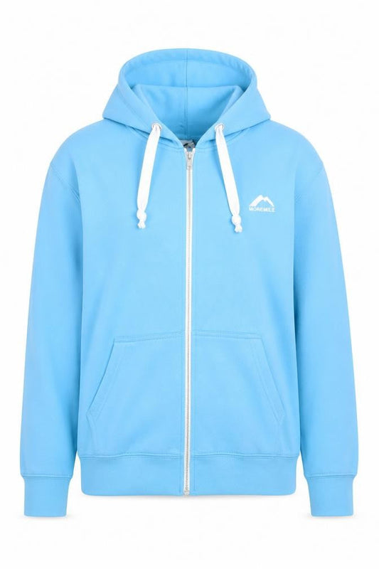 More Mile Blue Unisex Full Zip Hoodie M Activewear