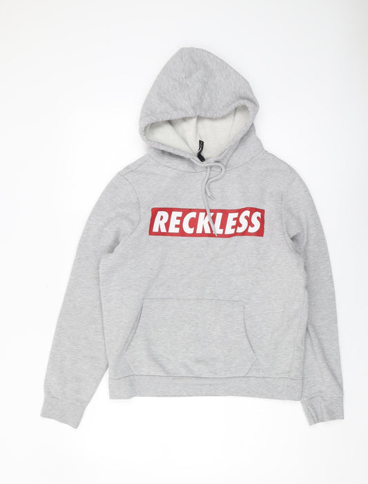 FB Sister Women's Grey Pullover Hoodie, Size S, Logo, Casual